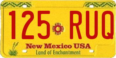 NM license plate 125RUQ