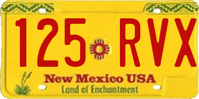 NM license plate 125RVX