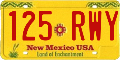 NM license plate 125RWY