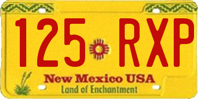NM license plate 125RXP