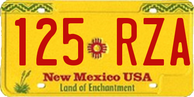 NM license plate 125RZA