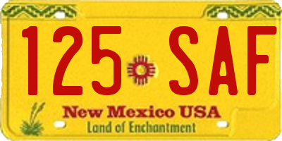 NM license plate 125SAF