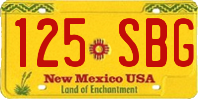 NM license plate 125SBG