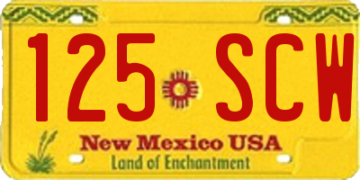 NM license plate 125SCW