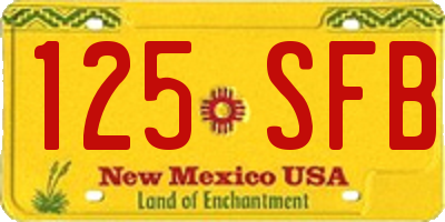 NM license plate 125SFB