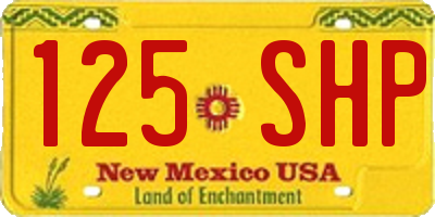 NM license plate 125SHP