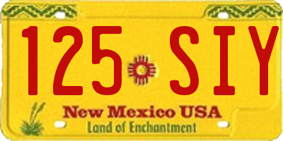 NM license plate 125SIY