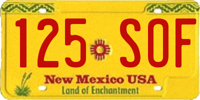 NM license plate 125SOF