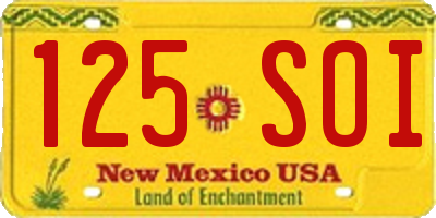 NM license plate 125SOI