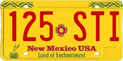 NM license plate 125STI