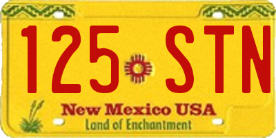 NM license plate 125STN