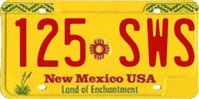 NM license plate 125SWS