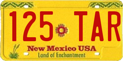 NM license plate 125TAR