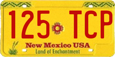 NM license plate 125TCP