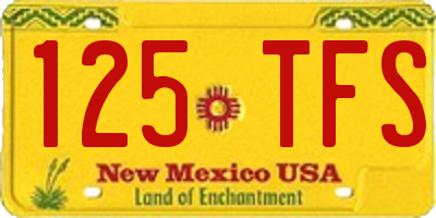 NM license plate 125TFS