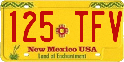 NM license plate 125TFV