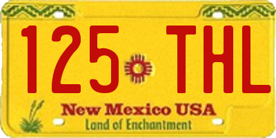 NM license plate 125THL