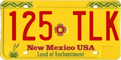 NM license plate 125TLK