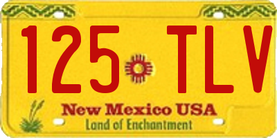 NM license plate 125TLV