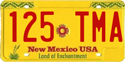 NM license plate 125TMA