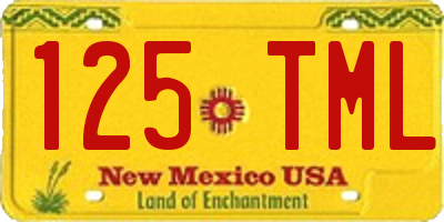 NM license plate 125TML