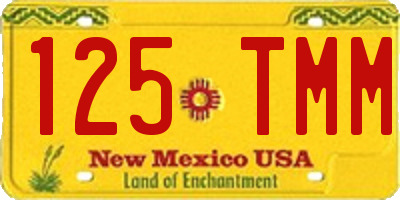 NM license plate 125TMM