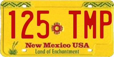 NM license plate 125TMP