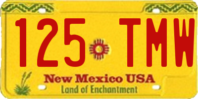 NM license plate 125TMW