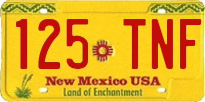 NM license plate 125TNF