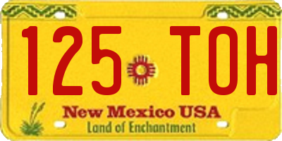 NM license plate 125TOH