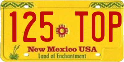NM license plate 125TOP