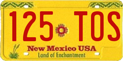 NM license plate 125TOS
