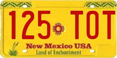 NM license plate 125TOT
