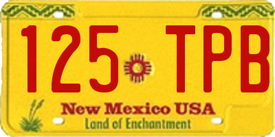 NM license plate 125TPB