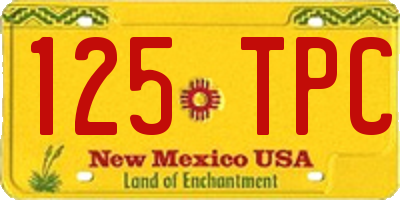 NM license plate 125TPC