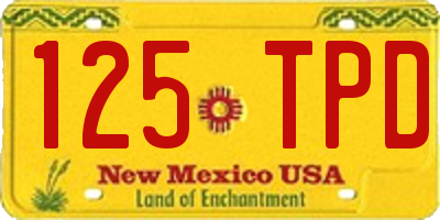 NM license plate 125TPD