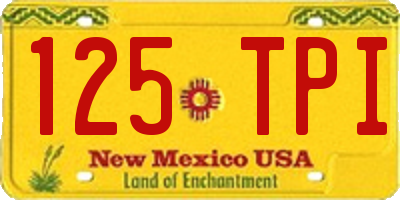 NM license plate 125TPI