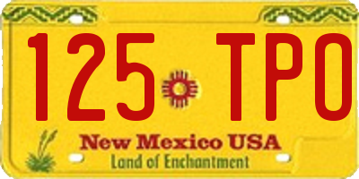 NM license plate 125TPO