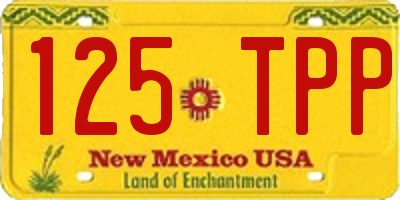 NM license plate 125TPP