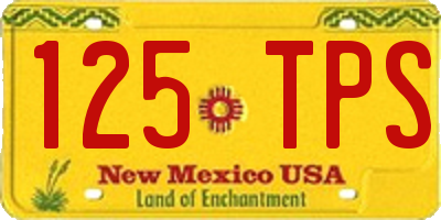 NM license plate 125TPS