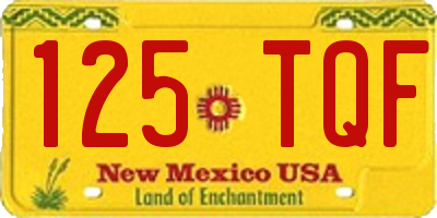 NM license plate 125TQF