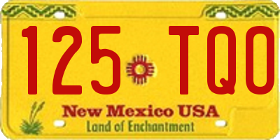 NM license plate 125TQO