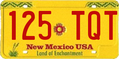 NM license plate 125TQT