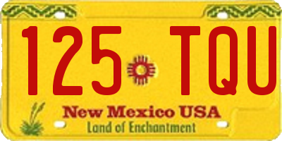 NM license plate 125TQU