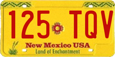 NM license plate 125TQV