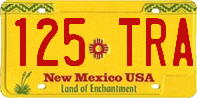 NM license plate 125TRA