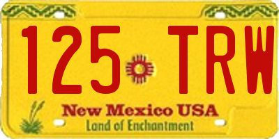 NM license plate 125TRW