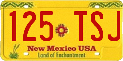 NM license plate 125TSJ