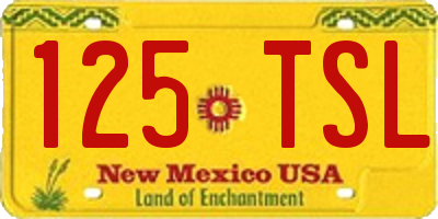 NM license plate 125TSL