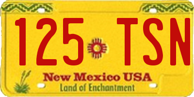 NM license plate 125TSN